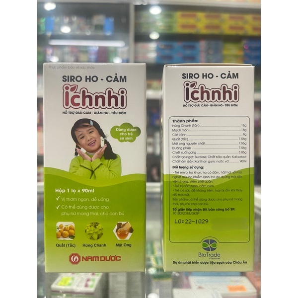 Siro ho - cảm Ích Nhi - hỗ trợ giải cảm, giảm ho, tiêu đờm
