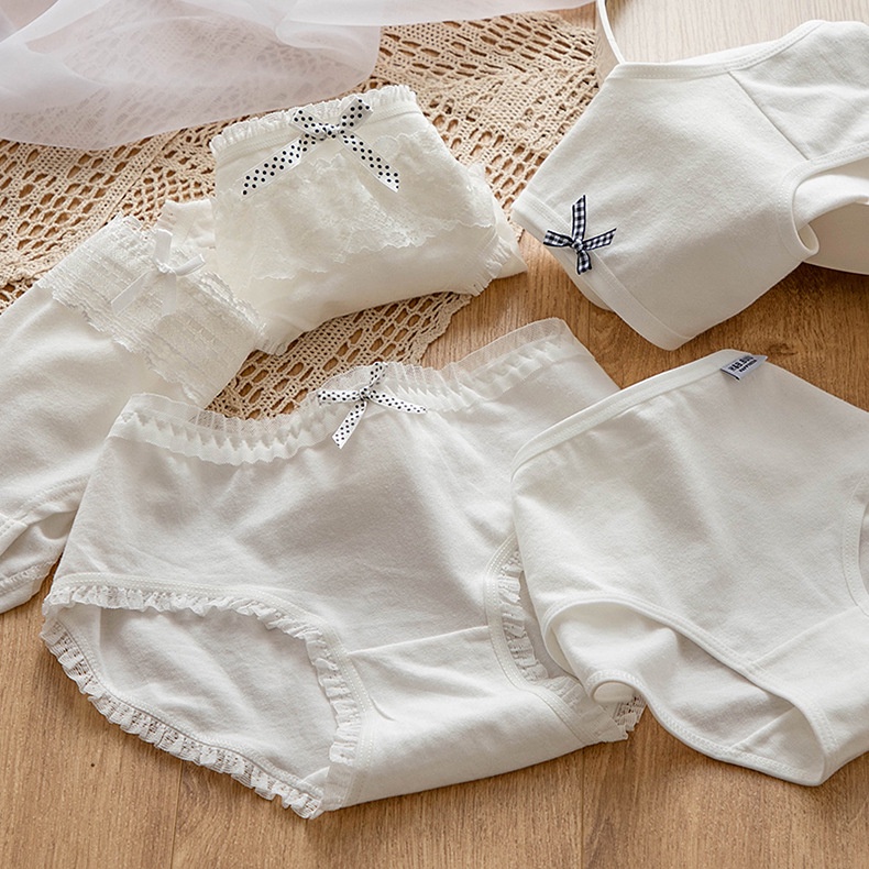 Set 5 Quần Lót Cotton Lưng Vừa Thoáng Khí Cho Nữ
