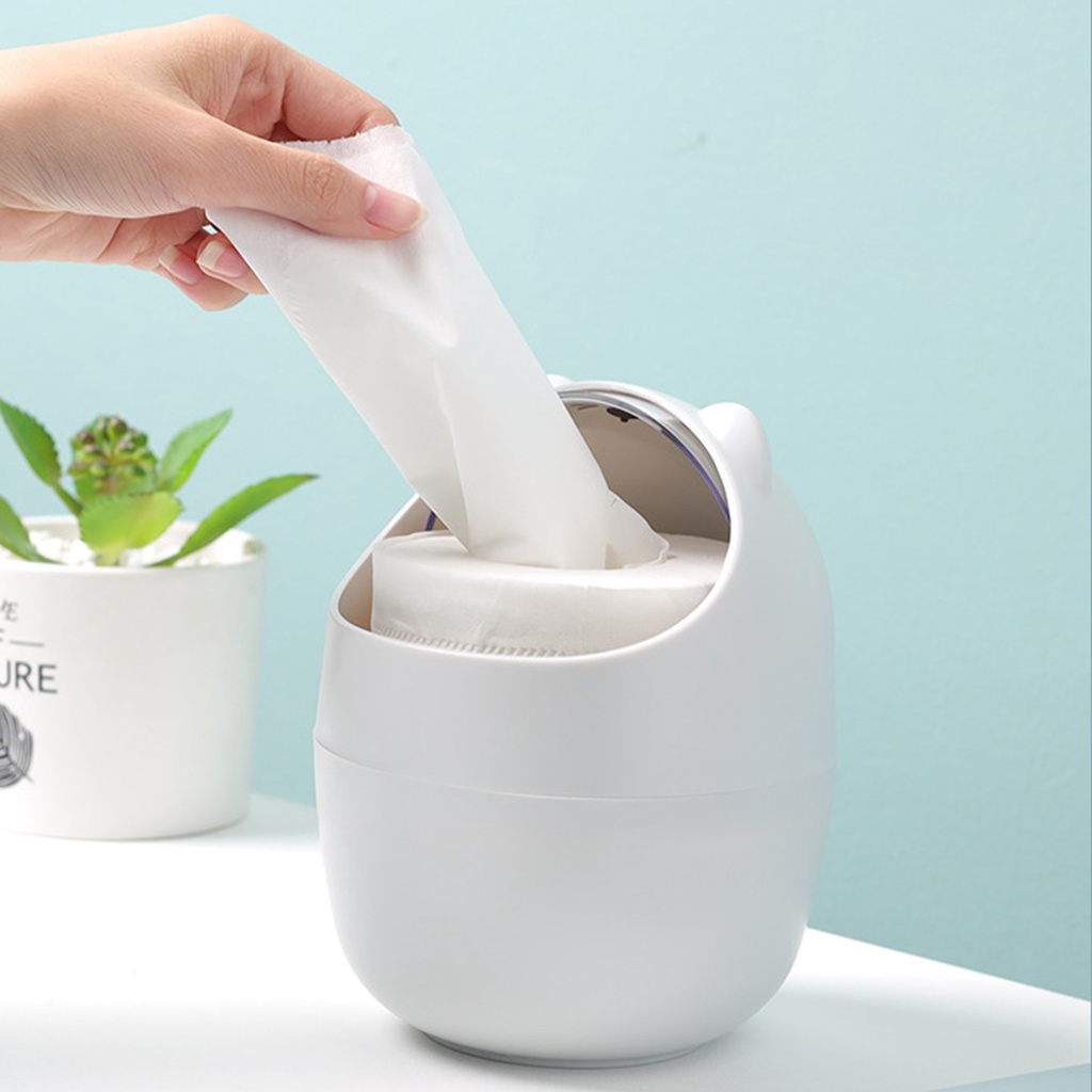 Thùng rác mini đa năng họa tiết hoạt hình đáng yêu để bàn có thể tái sử dụng