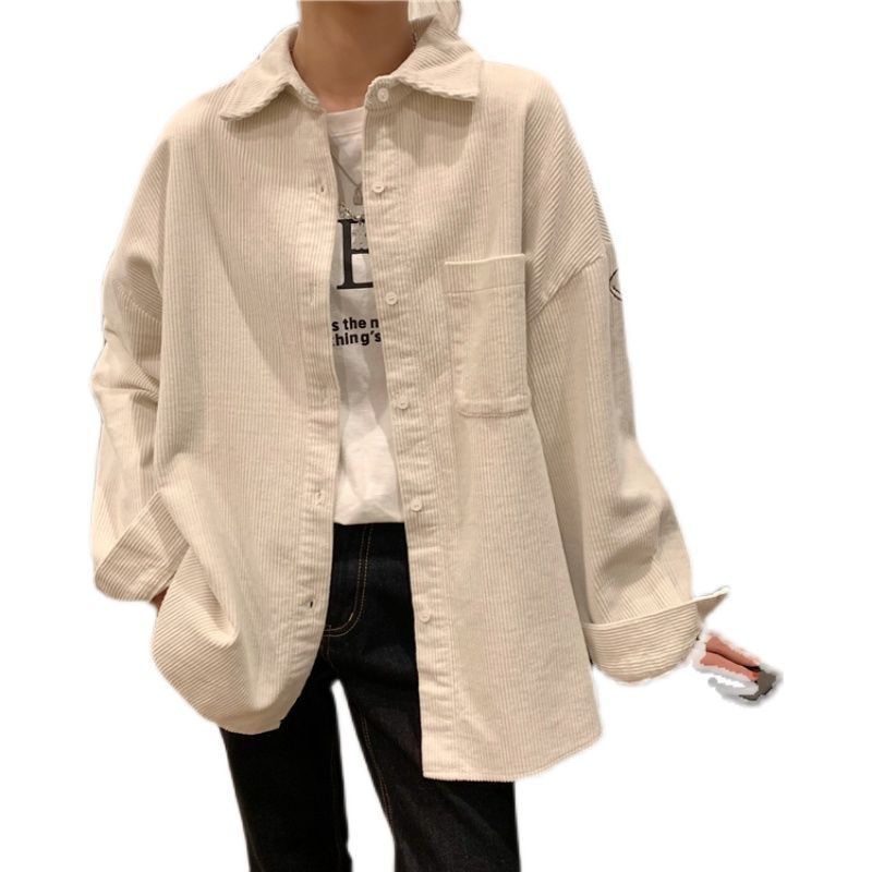 Áo sơ mi tay dài dáng rộng phong cách Hàn Quốc thời trang xuân thu