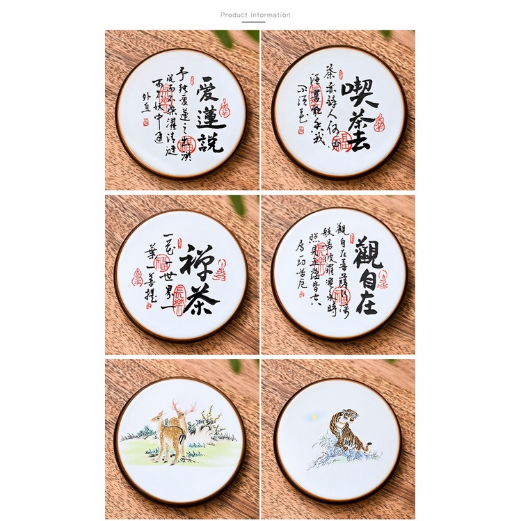 Gác Nắp Ấm Trà, Ấm Tử Sa, Đế Kê Lót Chén bằng Sứ Cảnh Đức Trấn