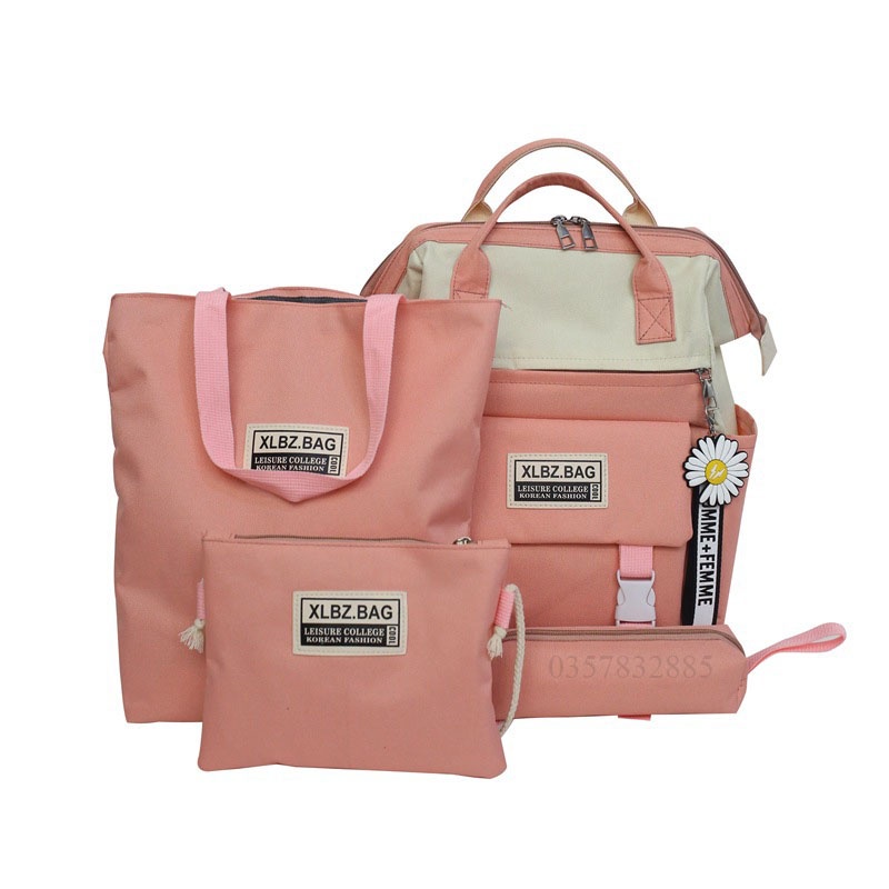 Combo sét 4 món balo học sinh nữ cấp 1, cấp 2 , cấp 3 siêu đẹp đáng yêu mã 9033