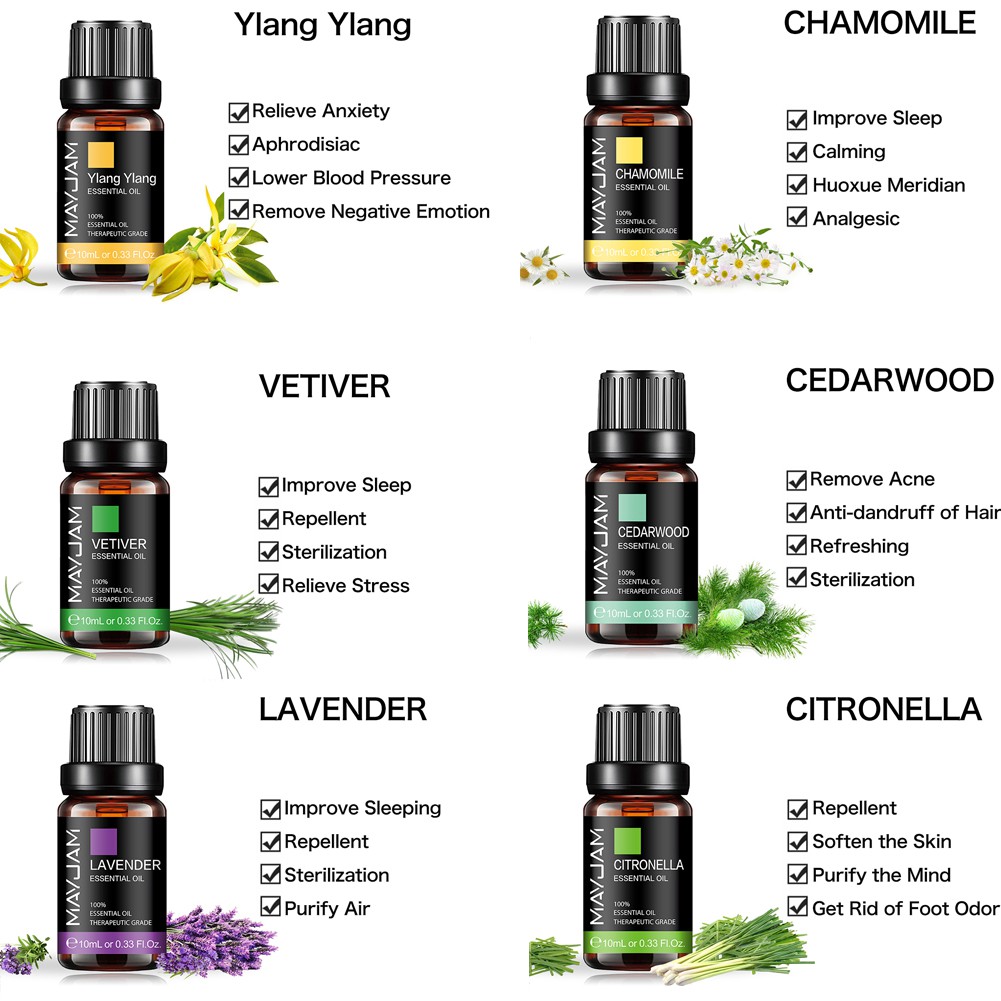 Tinh dầu MAYJAM 10ml chiết xuất thành phần tự nhiên nhiều loại tùy chọn