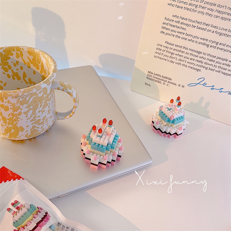 Bộ Đồ Chơi Lắp Ráp Hình Bánh Kem Sinh Nhật Mini Cho Bé