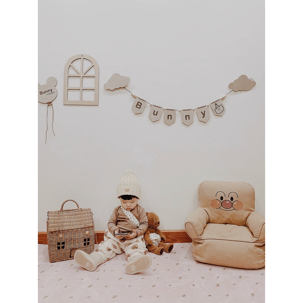 🌸Cờ gỗ in tên theo yêu cầu 🌸| Phụ kiện trang trí sinh nhật
