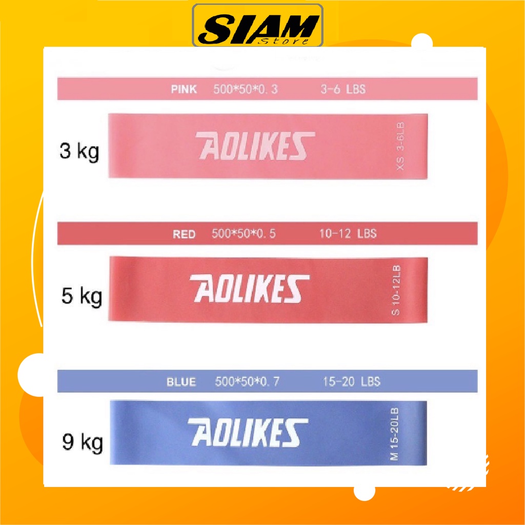Dây Đàn Hồi Kháng Lực Tập Gym, Dây Miniband Tập Mông Đùi Chính Hãng AOLIKES, Tặng Kèm Túi Và Hướng Dẫn Sử Dụng