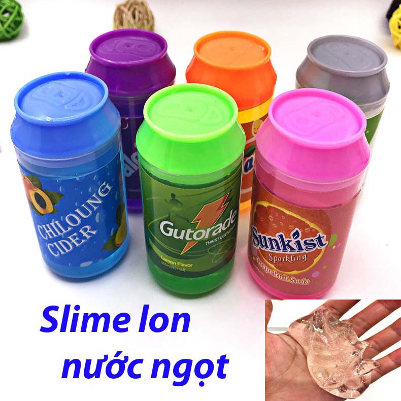 (6 MÀU) Slime hình LON NƯỚC NGỌT COCA PEPSI FANTA nhiều mẫu cực đẹp thiết kế độc đáo ấn tượng Đồ chơi Slam Gudetama