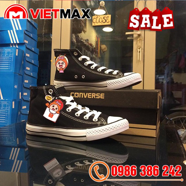 Giày Thể Thao CV Classic Đen Trắng Cổ Cao Nam Nữ