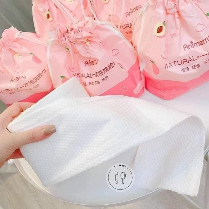 Bông tẩy trang khăn lau mặt ANIMERRY hàng nội địa dạng cuộn (40 khăn/ cuộn)