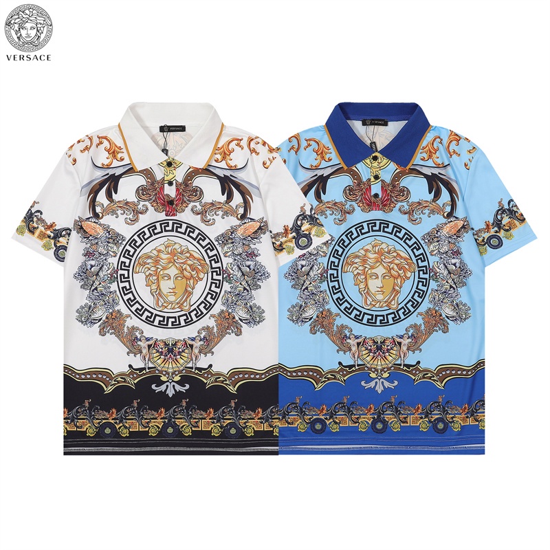 Áo Thun Polo Tay Ngắn In Logo Versace Thời Trang Mùa Hè Thoải Mái