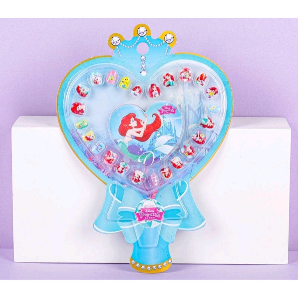 Sét 24 móng tay giả (có keo dính sẵn) kèm dũa móng tay họa tiết công chúa Elsa, Shopia cho bé gái