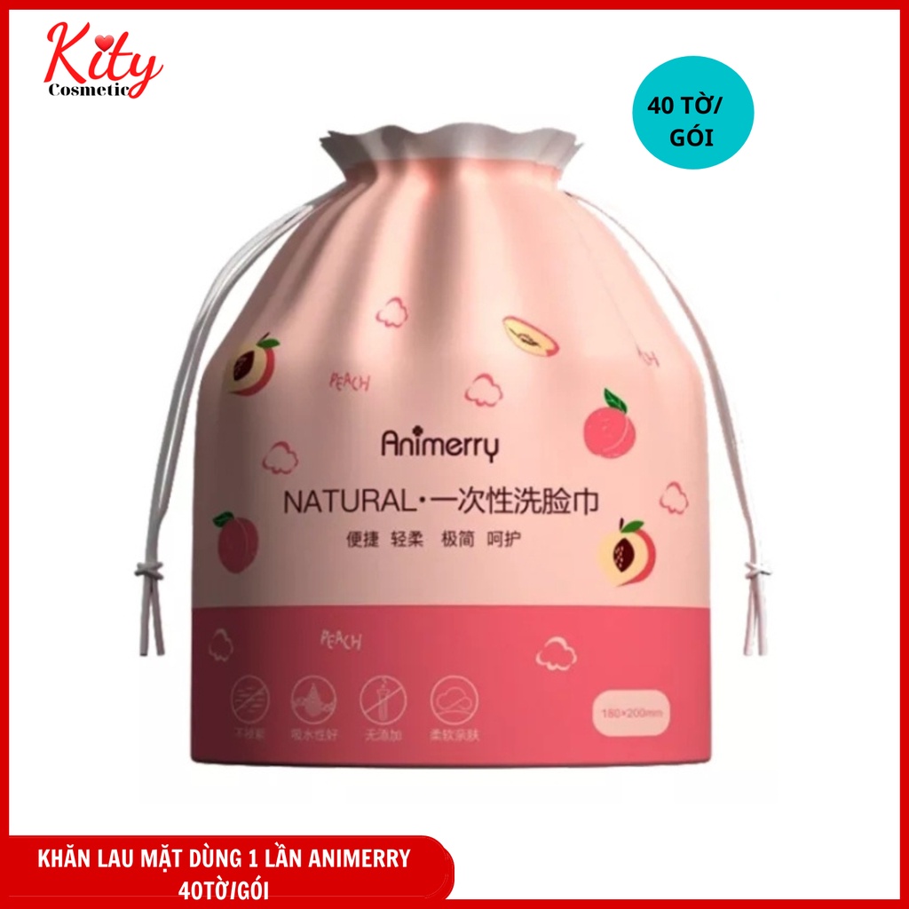 Khăn Lau Mặt Dùng 1 Lần, Khăn Giấy Lau Mặt , Khăn Lau Bếp ANIMERRY Cotton, Mềm Mại - Cuộn 40 Tờ