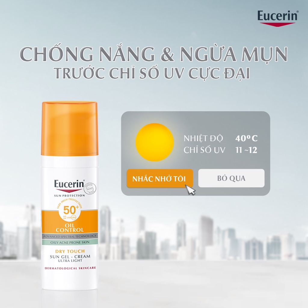 [chơ sỉ] EUCERIN KEM CHỐNG NẮNG KIỂM SOÁT NHỜN - SUN DRY TOUCH OIL CONTROL SPF 50+ 50ML