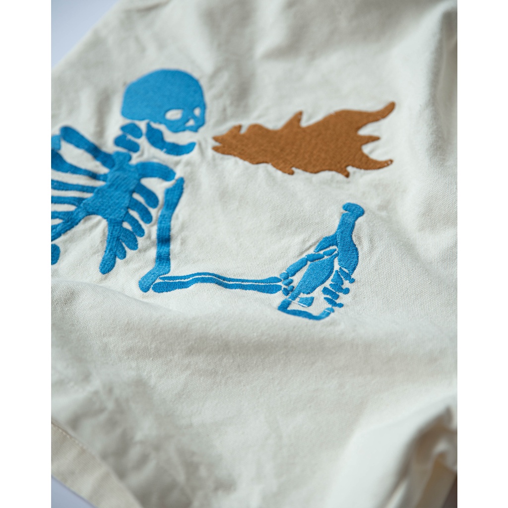 Stressmama Quần Short đùi OBS SHORTS màu trắng chất liệu bố 100% Cotton, chi tiết thêu, thoáng mát Local Brand