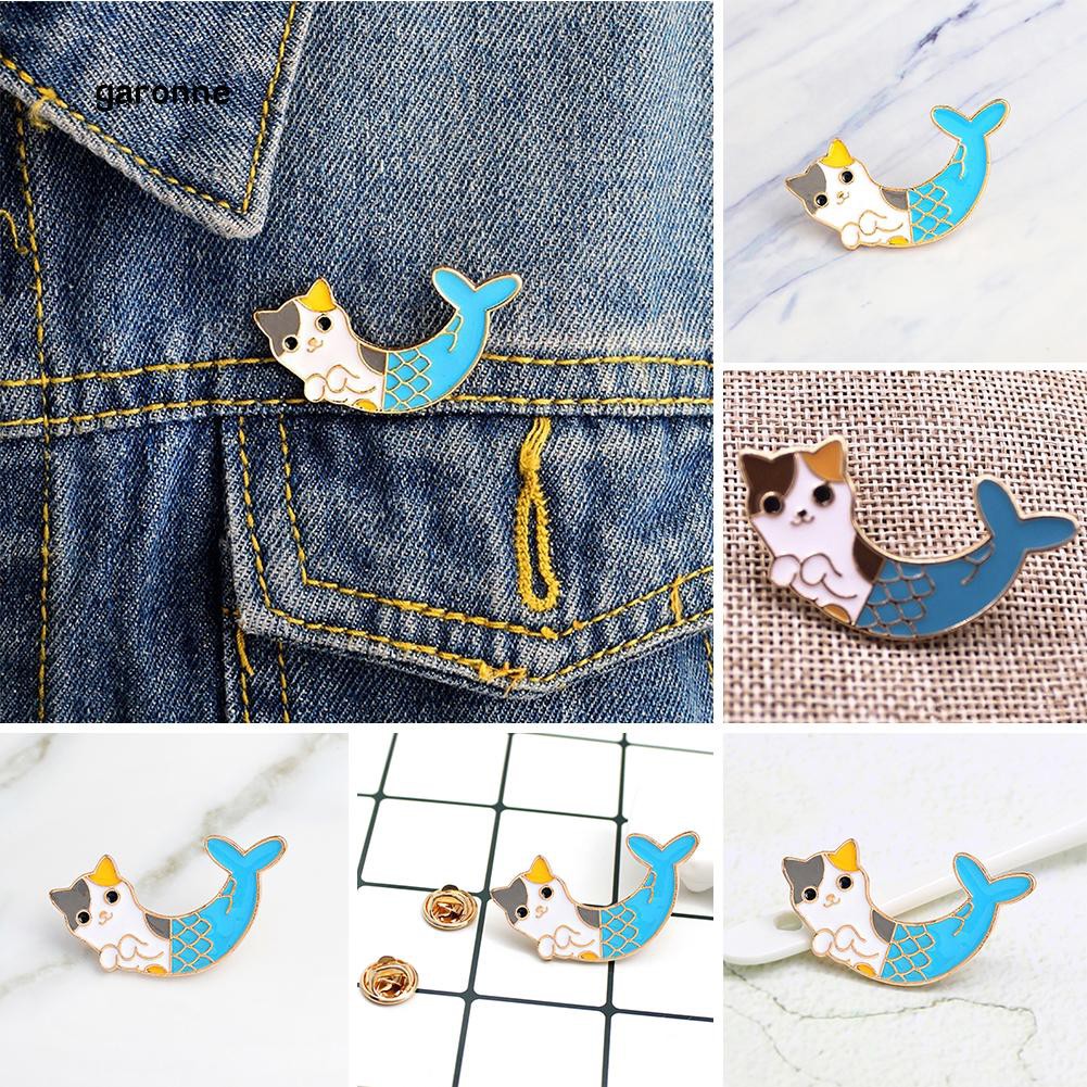 Pin cài áo mỹ mèo ngư đuôi cá cute - GC059