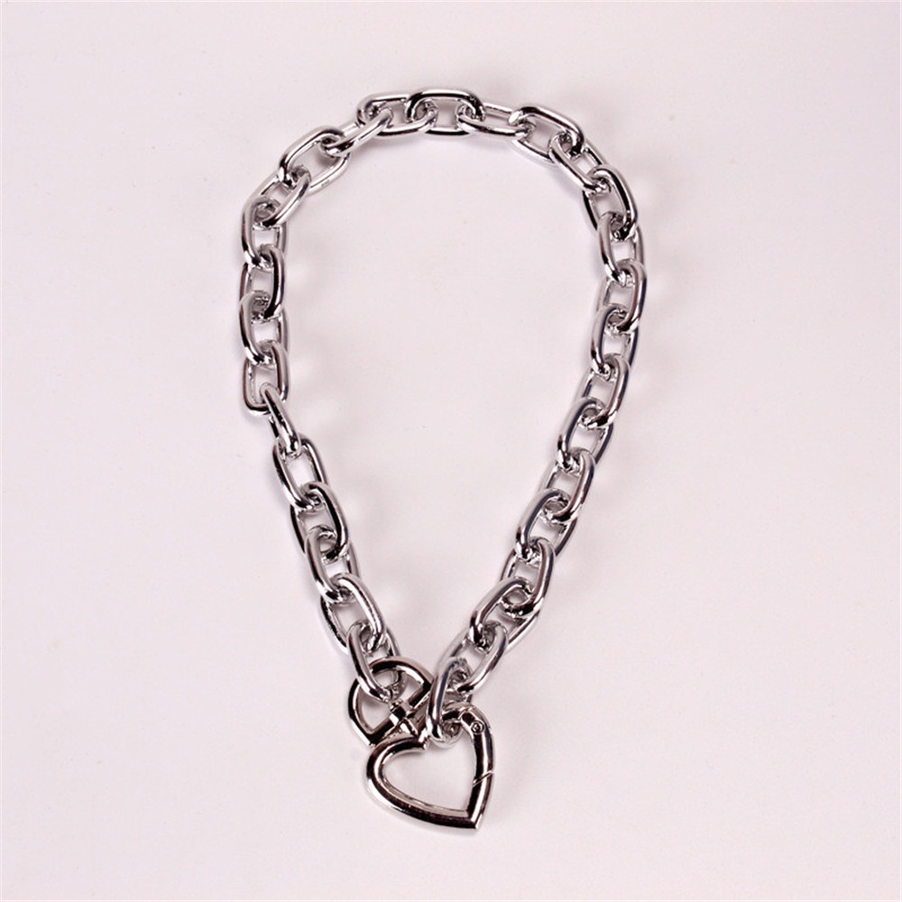 Vòng Cổ Choker Mặt Trái Tim Rỗng Phong Cách Punk Cho Nữ