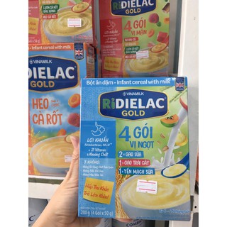 BỘT ĂN DẶM RIDIELAC GOLD 4 GÓI 3 VỊ NGỌT - HỘP 4 GÓI X 50G