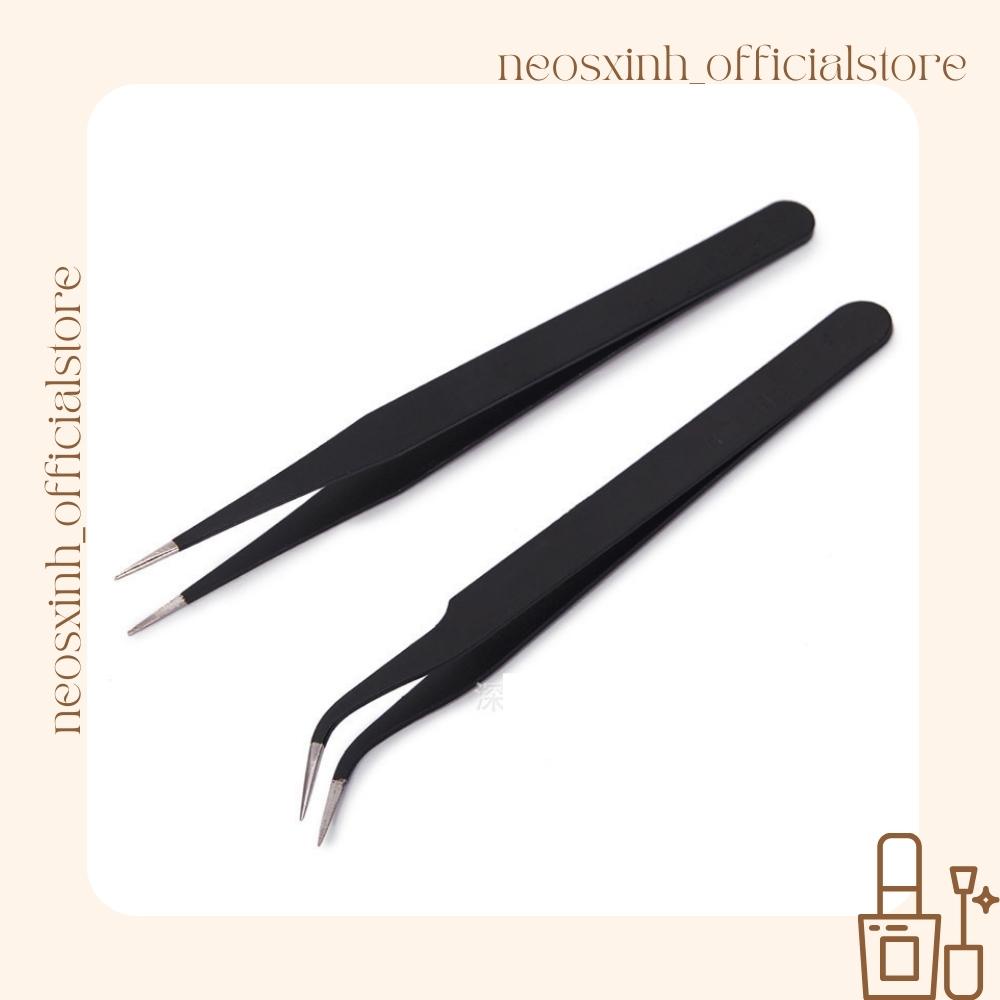 Nhíp Gắp Dài 4 Màu Bộ 2 Cây Bằng Thép Không Gỉ Gắp Mi Giả, Sticker, Linh Kiện, Phụ Kiện Làm Móng - Neosxinh Nails