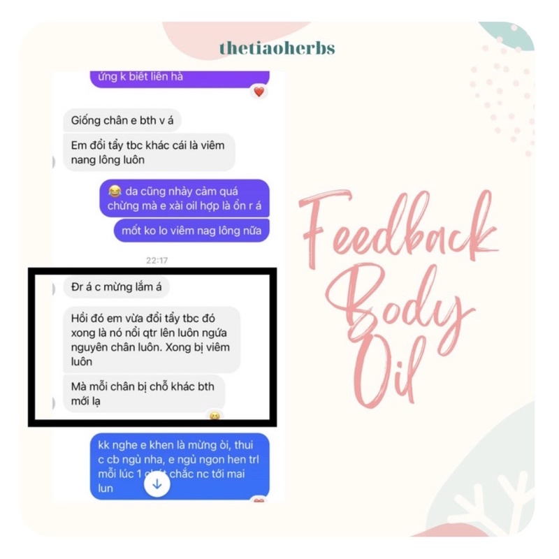 Dầu dưỡng da từ thảo mộc thiên nhiên Herbal Nourishing Body Oil Thetiaoherbs