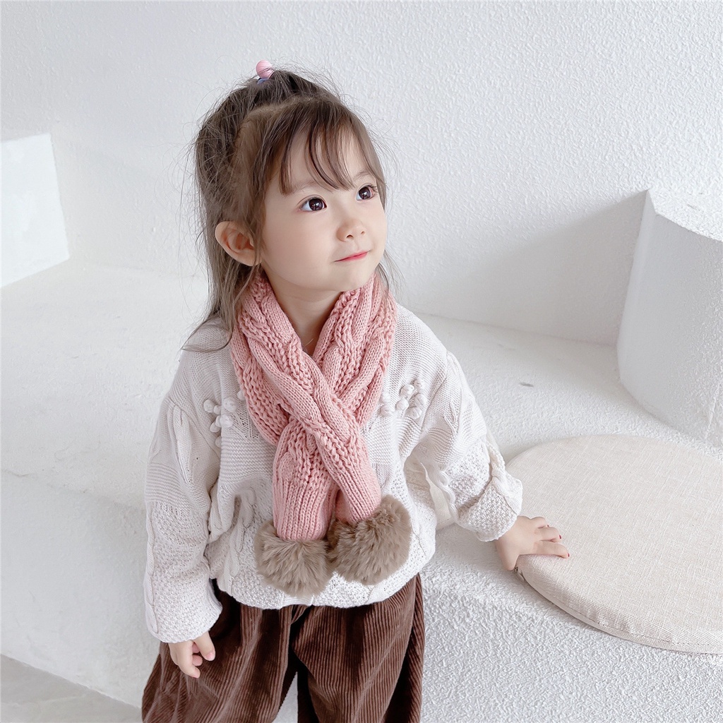 Khăn len quả bông siêu xinh cho bé gái và bé trai 1-12 tuổi