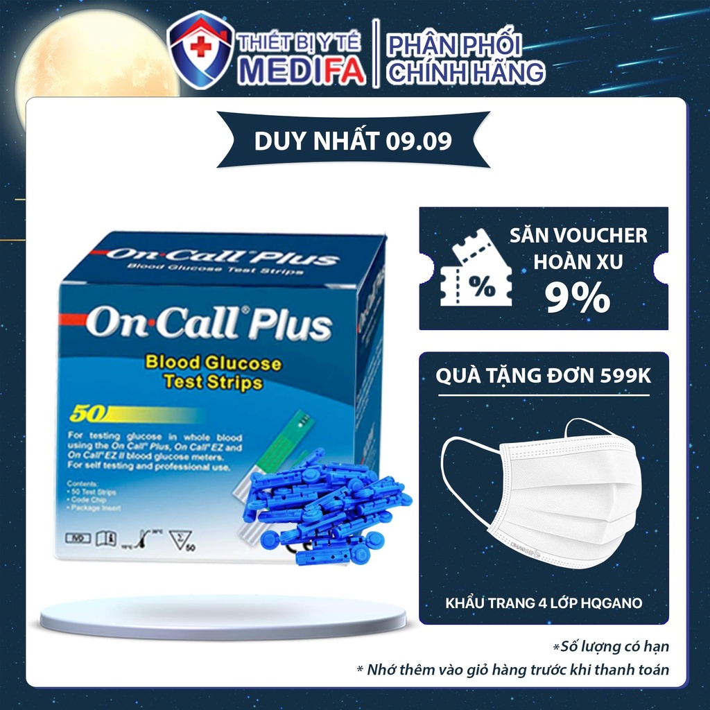 Que Thử Tiểu Đường On Call Plus Chính Hãng ACON (25 Que/Lọ) Tặng Ngay 50 Kim Chích Máu