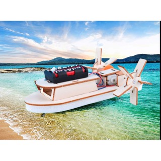 Thuyền động cơ mini tự lắp ráp - Đồ chơi giáo dục STEAM