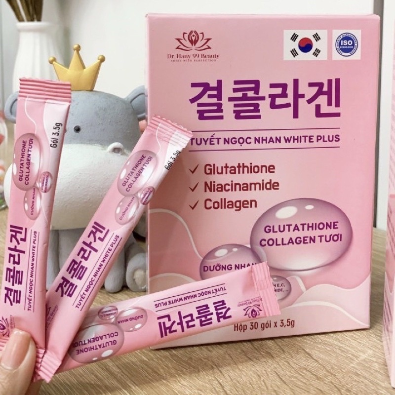 COMBO 5 hộp Tuyết ngọc nhan WHITE PLUS - Collagen truyền trắng hany