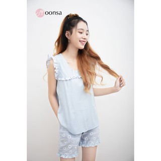 Đồ ngủ Cúc Trắng Xanh [Moonsa] [Tơ Linen]