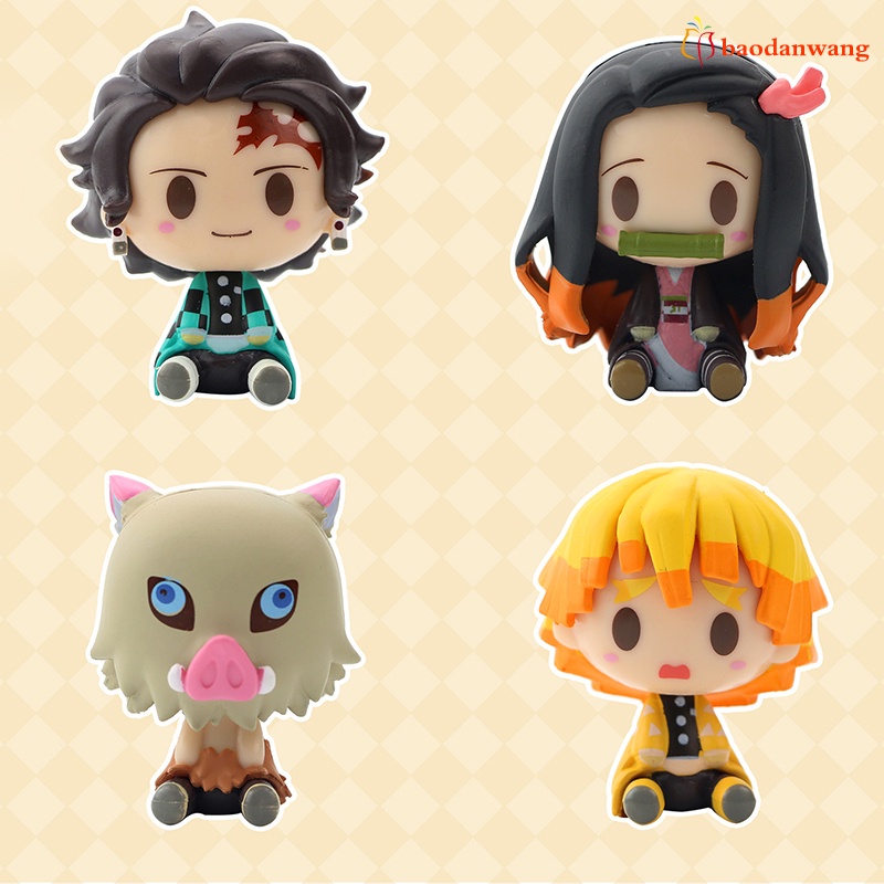 Set 4 mô hình nhân vật anime Demon Slayer Kimetsu No Yaiba dễ thương