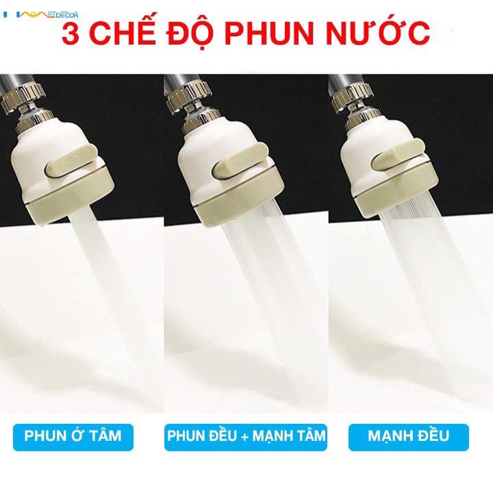 Đầu vòi tăng áp 3 mức độ cho bồn rửa chén - màu trắng