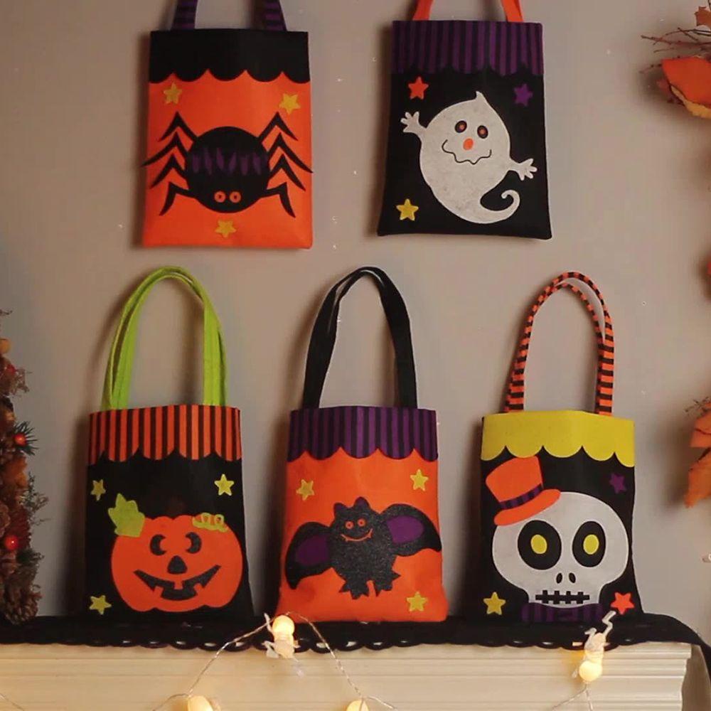 Túi Đựng Kẹo Bằng Vải Không Dệt Hình Ma Bí Ngô Halloween Mới