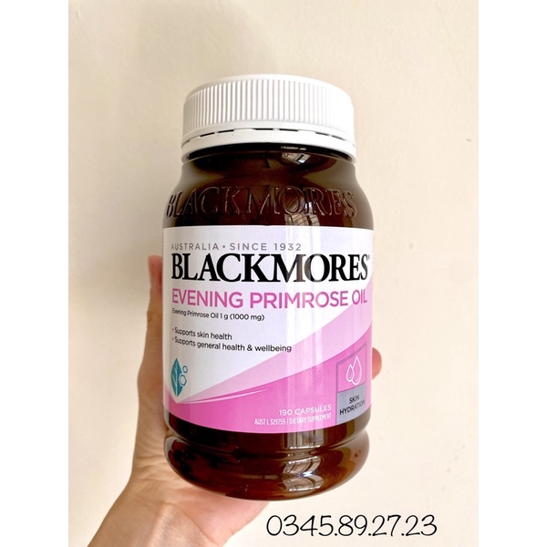 Viên uống tinh dầu hoa anh thảo BLACKMORE EVENING PRIMROSE OIL của ÚC, 190v, Date 2024