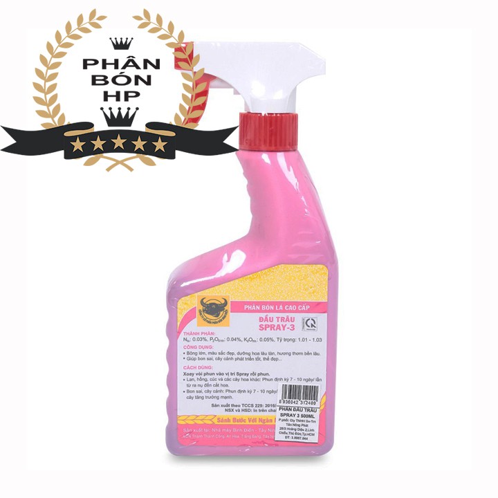 PHÂN ĐẦU TRÂU PHA SẴN SPRAY 3 (500G) DƯỠNG CÂY, DƯỠNG HOA