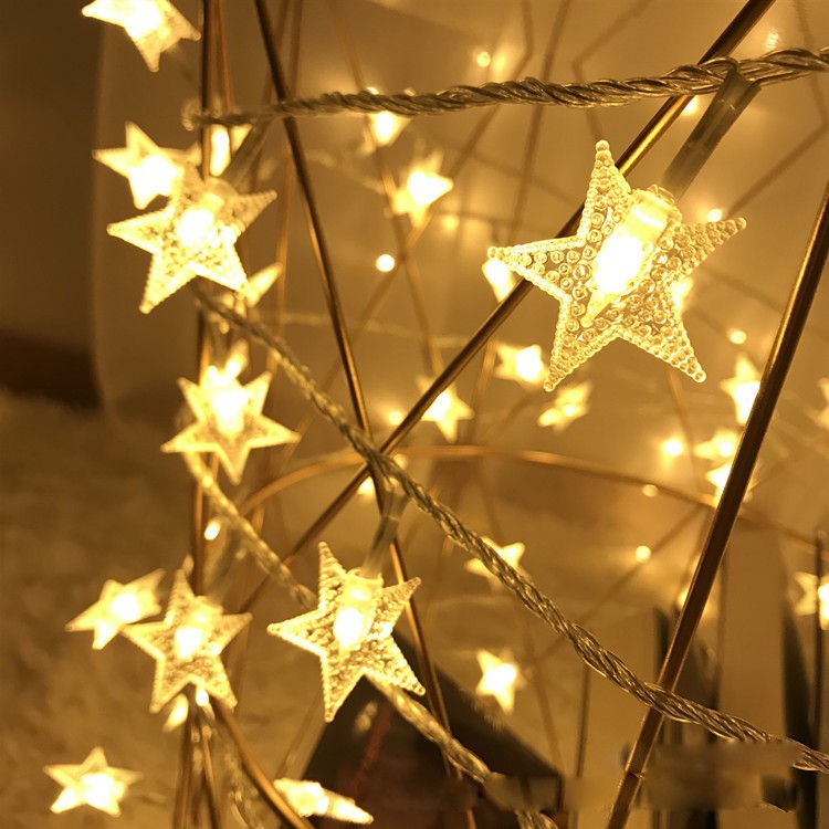 Dây Đèn LED Ngôi Sao Dùng Pin / USB - Trang Trí Decor Nhà Cửa, Tranh Treo Tường, Khung Lưới,...