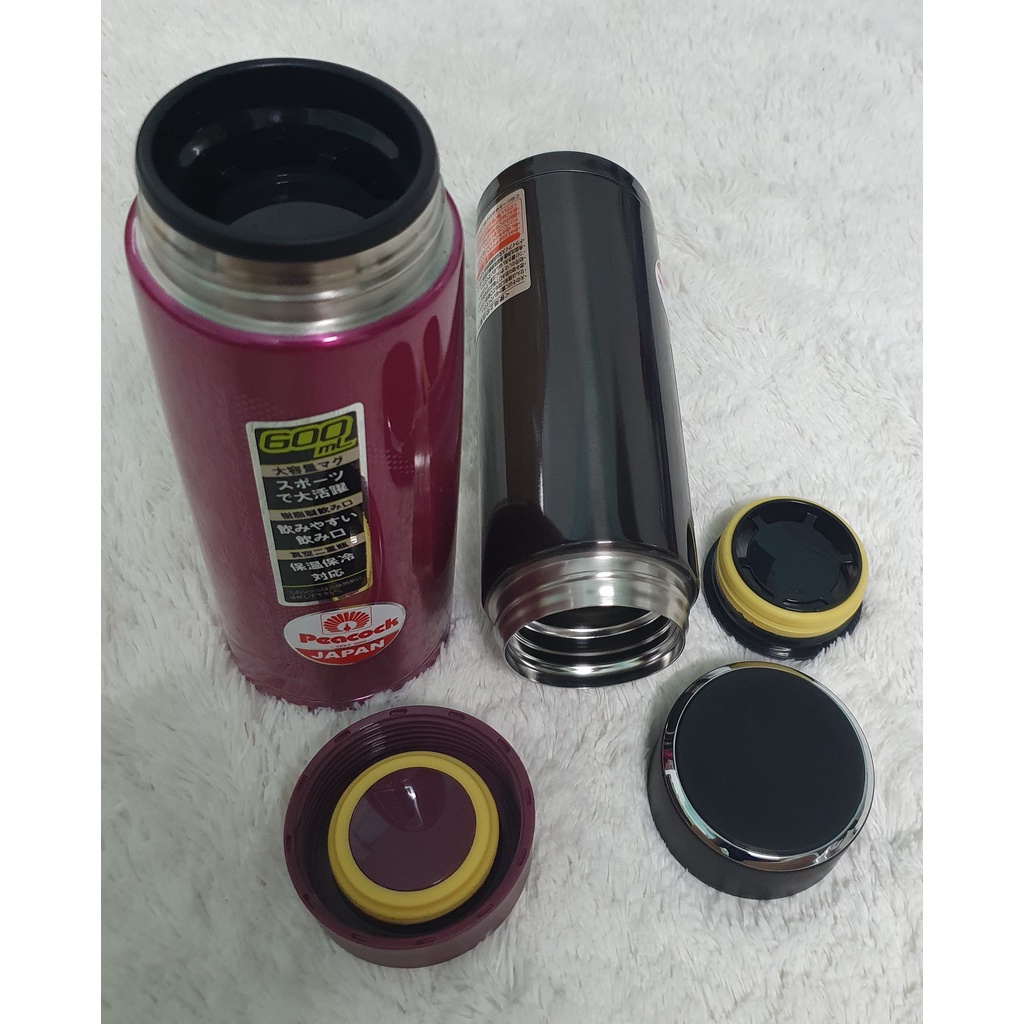 Bình Du Lịch Giữ Nhiệt Nhật Bản 600ML_PEACOCK_AMG-61