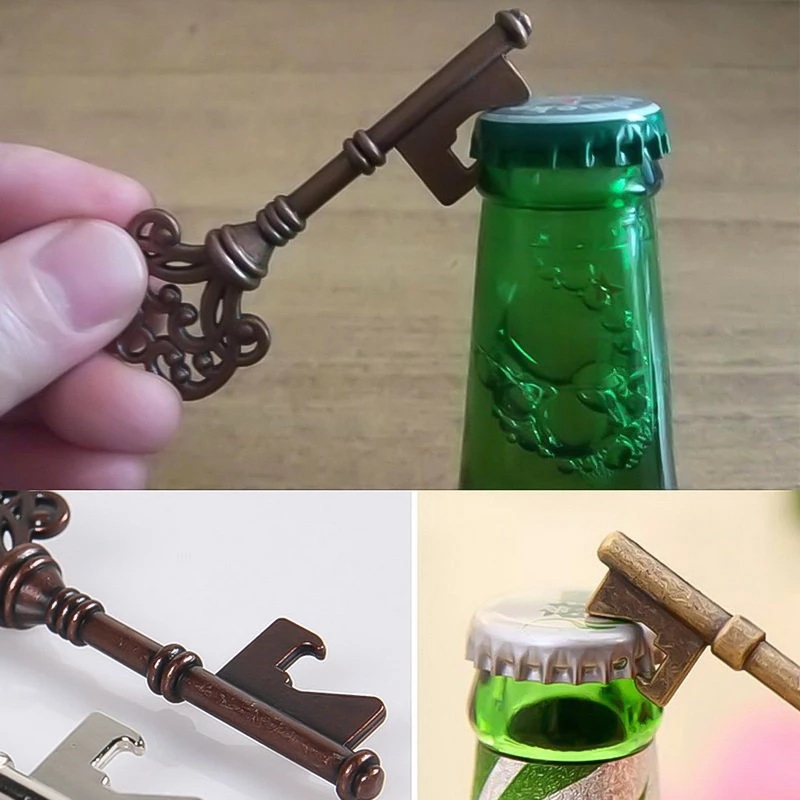 1 Dụng cụ mở nắp chai hình chìa khóa kim loại phong cách cổ điển