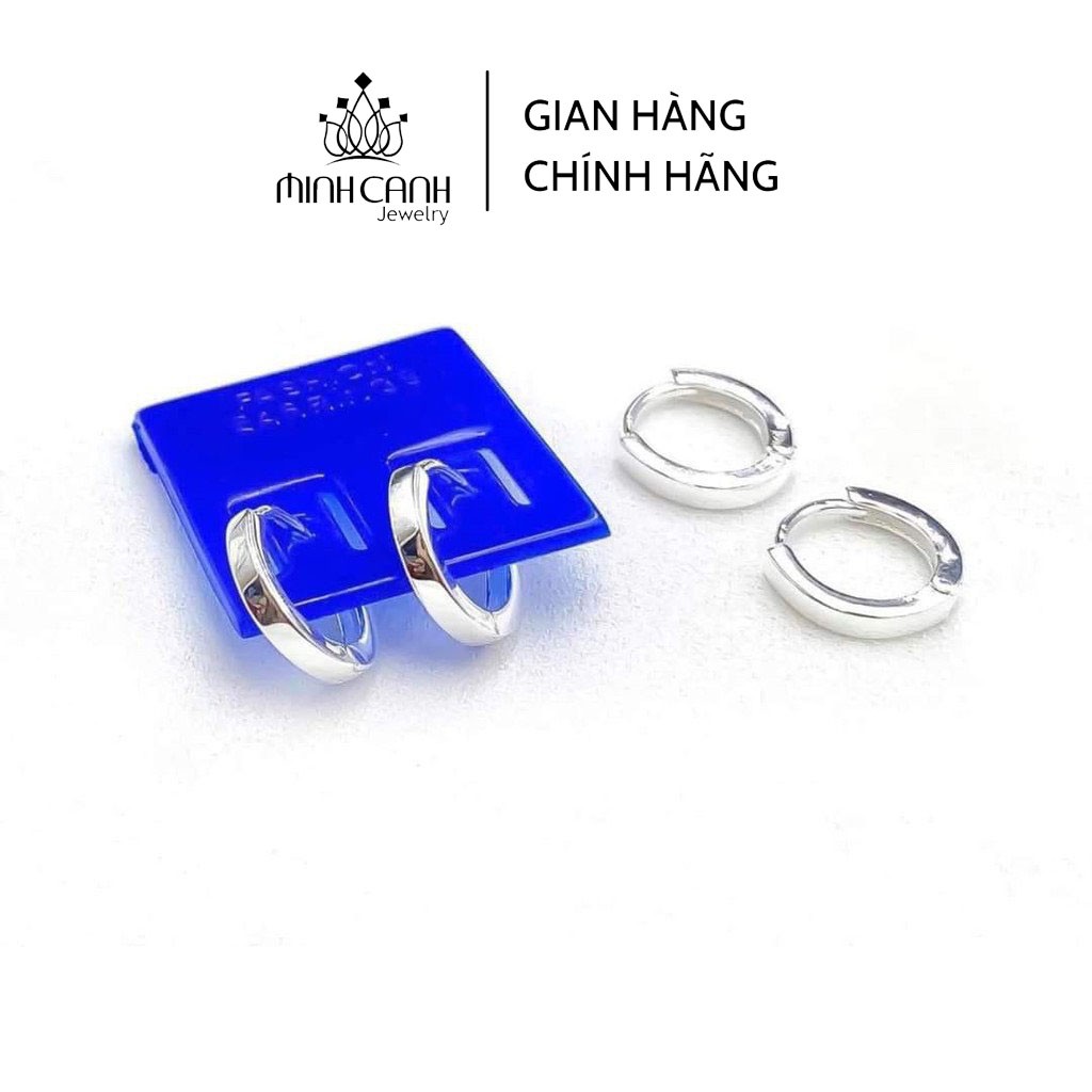 Khuyên Tai Bạc Tròn Khoá Bấm Bản Dày - Minh Canh Jewelry