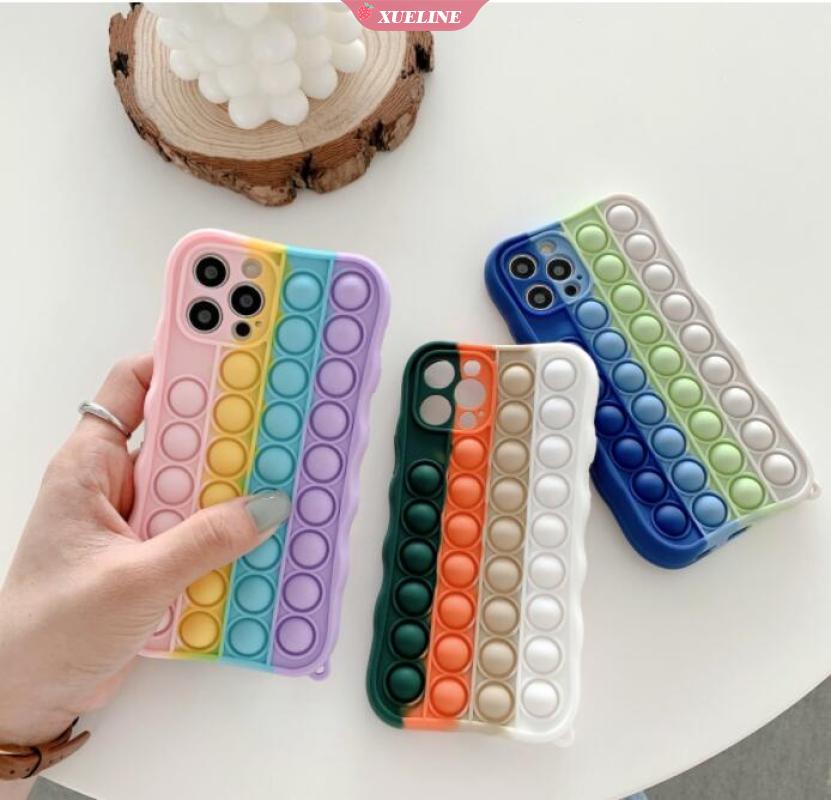 Foxmind  iPhone ​6 plus ​7 plus ​8 plus X  xs max  ​​XR11 pro max 12 pro ma 12 mini Push pop Pressure Relief Unzip the bubble for Phone Case Creative Chess iPhone  Shockproof Protective Cover Soft Silicone Case Shell Xueling