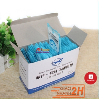 50 Miếng giấy lót bồn cầu toilet dùng 1 lần vệ sinh