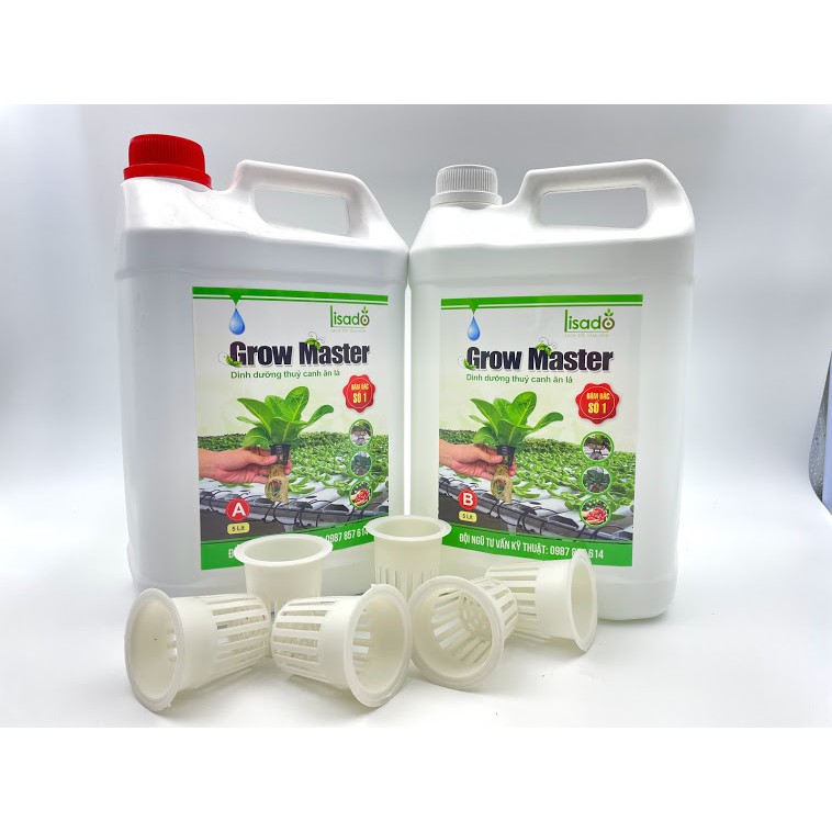 Dung dịch thuỷ canh Grow Master cặp 10 lít - Tiết kiệm 200k