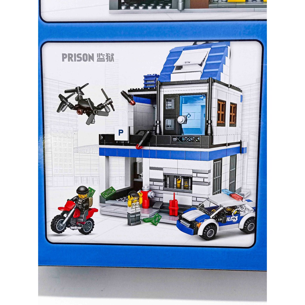 Lego trụ sở  cảnh sát - đồ chơi xếp hình lắp ráp xe ngôi nhà cảnh sát 6957