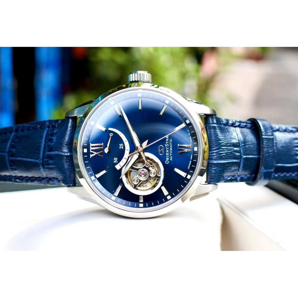 Đồng hồ nam Orient Star Open heart Blue Dial RE-AT0006L00B