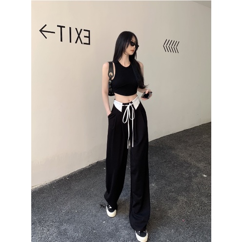 「MANSA」Set Áo Thun Dài Tay Cổ Thấp Và Quần Legging Thời Trang Mùa Xuân 2023 Mới Quyến Rũ Cho Nữ