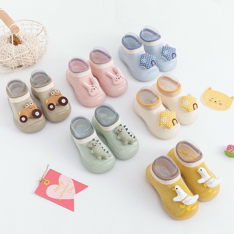 Giày Bún Tập Đi Trơn- Hình Đáng Yêu Cho Bé