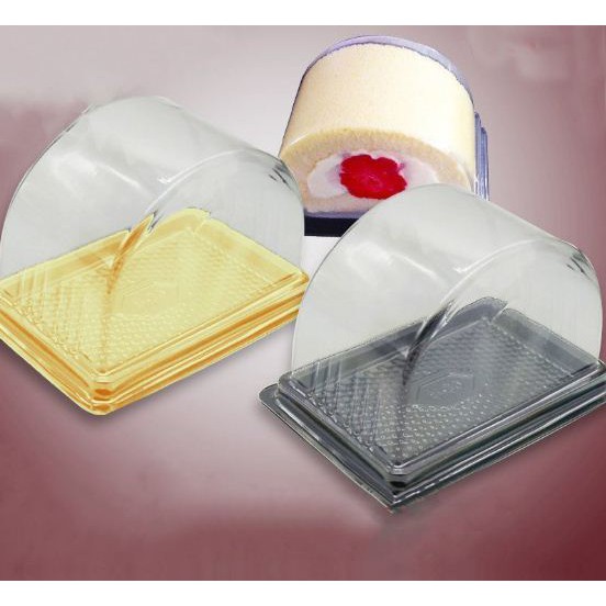 Hộp tam giác và oval đế đen đựng bánh