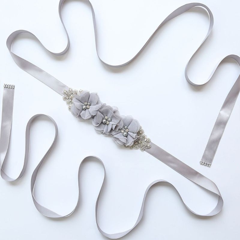 Thắt lưng ruy băng trang trí hoa kiểu dáng thanh lịch