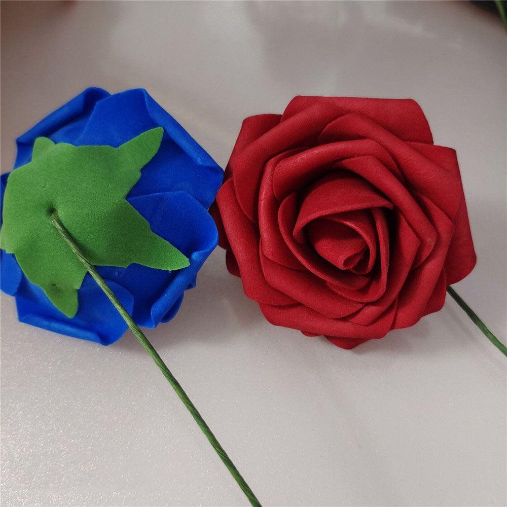 Set 25 Bông Hoa Hồng Giả Bằng Xốp 8cm Trang Trí Sổ Tay DIY