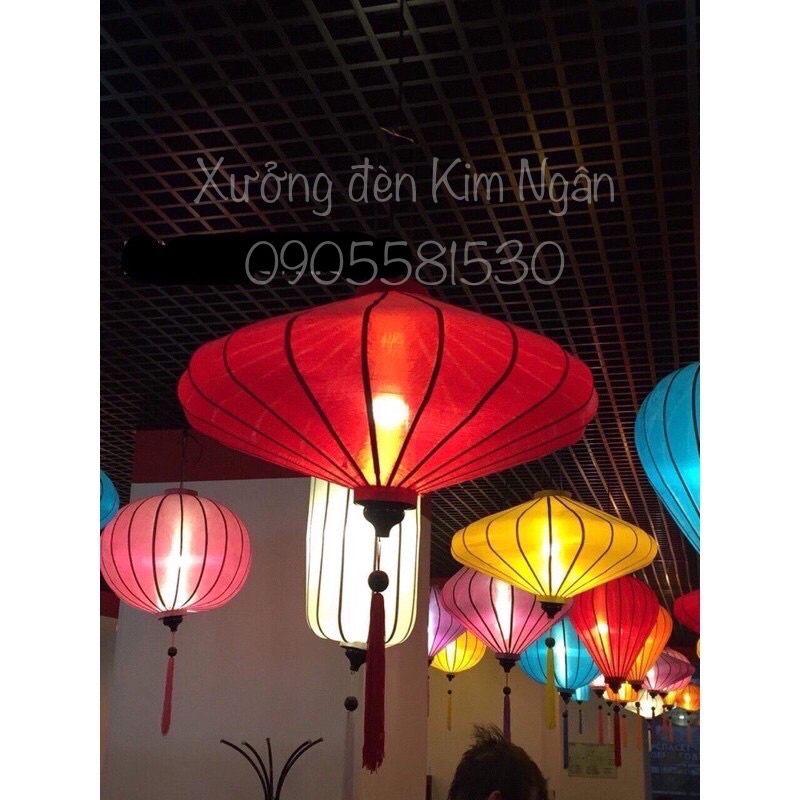Đèn lồng đĩa bay Hội An vải lụa