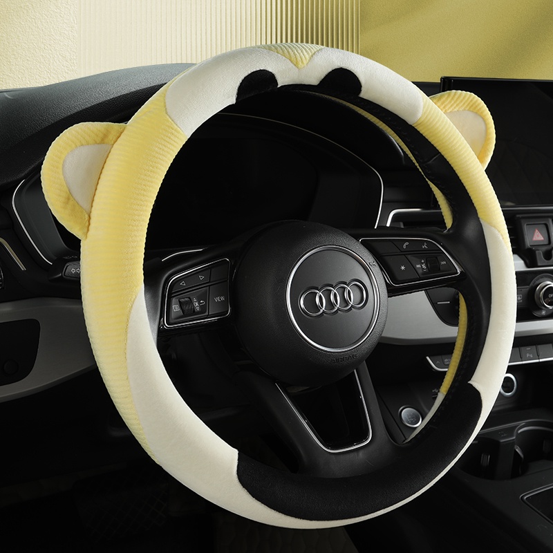 Vỏ Bọc Vô Lăng Xe Hơi Bằng Lông Nhung Co Giãn Chống Trượt 38CM Thông Dụng