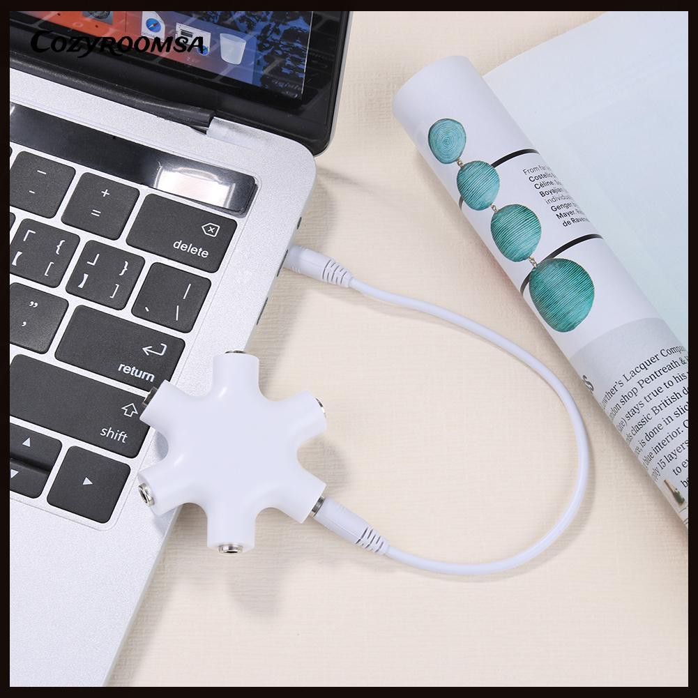 Dây Cáp Chia Cổng Tai Nghe 1 Đầu Đực Sang 5 Đầu Cái Crs.3.5Mm